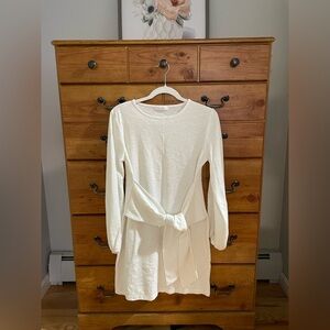 White dress with tie waist